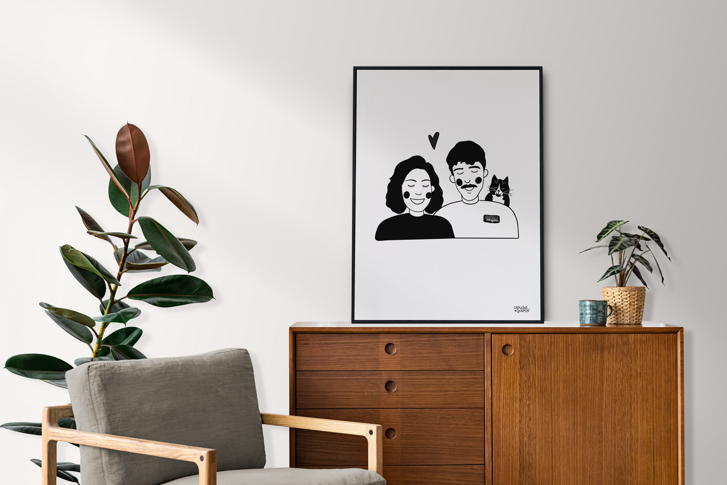 Portrait basique avec coeur